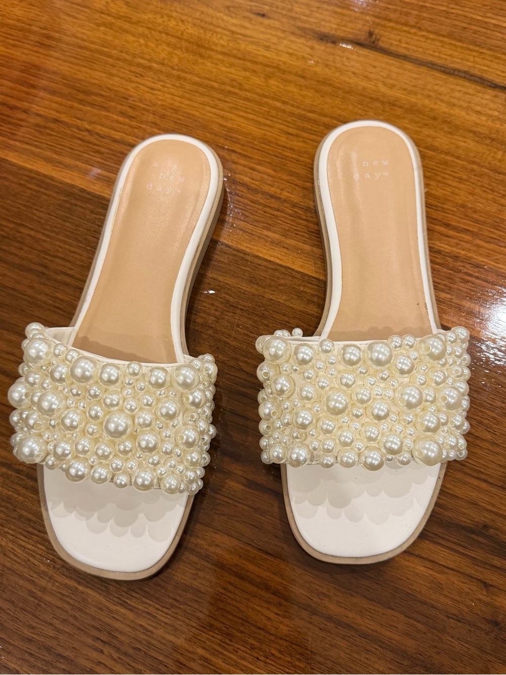 a new day pearl embellished sandals